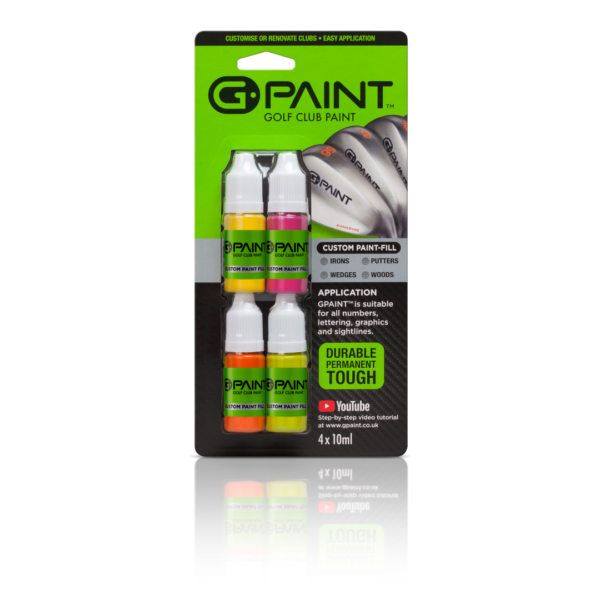 G-Paint Golf Club Paint Touch Up, Fill In, Customize or Renovate Your Clubs  - 8 Pack of 10ml Bottles. Black, White, Red, Blue, Yellow, Pink, Orange 