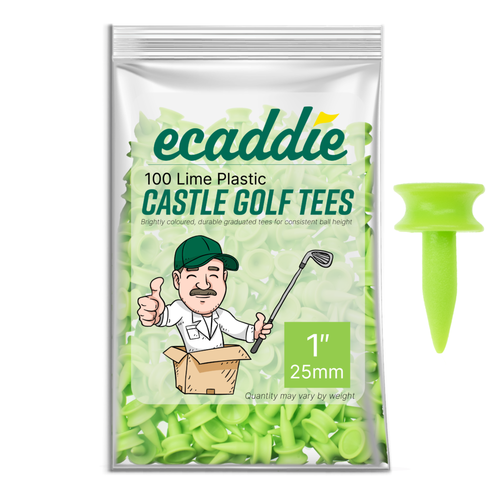 Ecaddie Green Plastic Castle Tees 25mm (100 Pack)