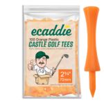 Ecaddie Orange Plastic Castle Tees 70mm (100 Pack)