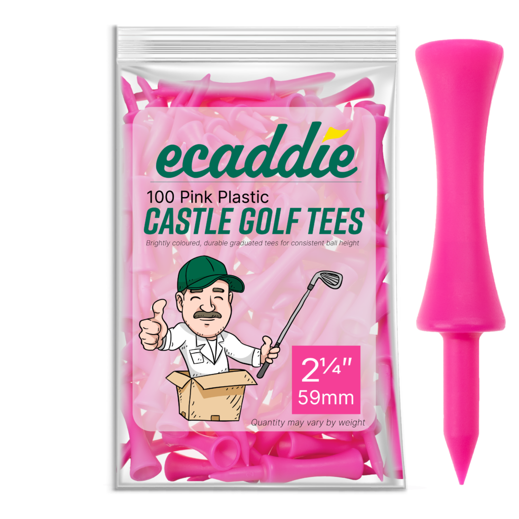 Ecaddie Pink Plastic Castle Tees 59mm (100 Pack)