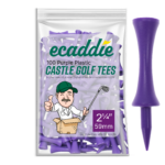 Purple Golf Tees Ecaddie Plastic Castle Tees 59mm (100 Pack)