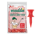 Ecaddie Red Plastic Castle Tees 32mm (100 Pack)