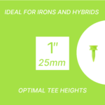 Ecaddie Green Plastic Castle Tees 25mm (100 Pack)