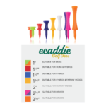 Ecaddie White Plastic Castle Tees 51mm (100 Pack)