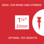 Ecaddie Red Plastic Castle Tees 32mm (100 Pack)