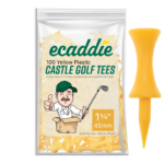 Yellow  Golf Tees Ecaddie Plastic Castle Tees 45mm (100 Pack)