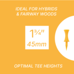 Yellow  Golf Tees Ecaddie Plastic Castle Tees 45mm (100 Pack)