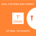 Orange Golf Tees Ecaddie Plastic Castle Tees 25mm (100 Pack)