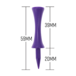 Purple Golf Tees Ecaddie Plastic Castle Tees 59mm (100 Pack)