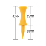 Yellow  Golf Tees Ecaddie Plastic Castle Tees 45mm (100 Pack)