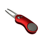 Golf Divot Repair Tool with Magnetic Ball Marker / Switch Blade Style Pitchfork