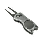Golf Divot Repair Tool with Magnetic Ball Marker / Switch Blade Style Pitchfork