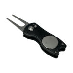 Golf Divot Repair Tool with Magnetic Ball Marker / Switch Blade Style Pitchfork