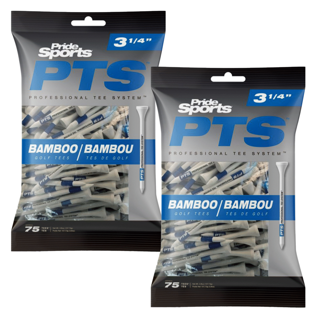 Pride PTS Bamboo Tees – Pro Length-Plus 3.25″ – Twinpack (2 x 75 Pack)