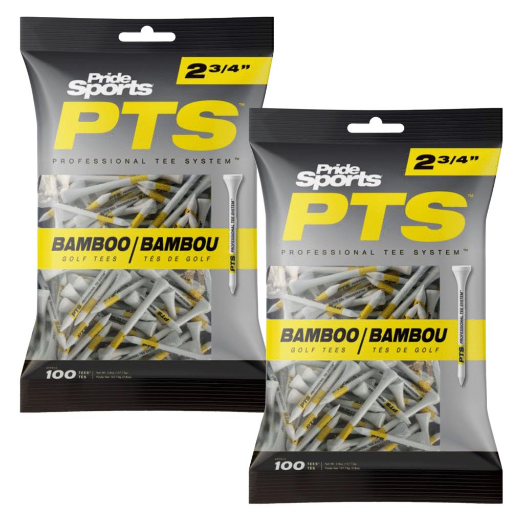 Pride PTS Bamboo Tees – Pro Length 2.75″ – Twinpack (2 x 100 Pack)