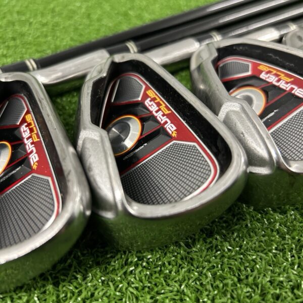 Used TaylorMade Burner Plus Irons 4-PW+SW - Regular Flex RE-AX Superfast Burner Plus Graphite Shafts